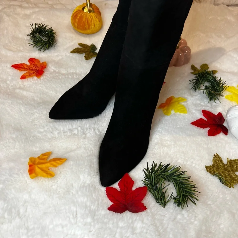 GIANNI BINI knee High Black Suede Boots.  #45